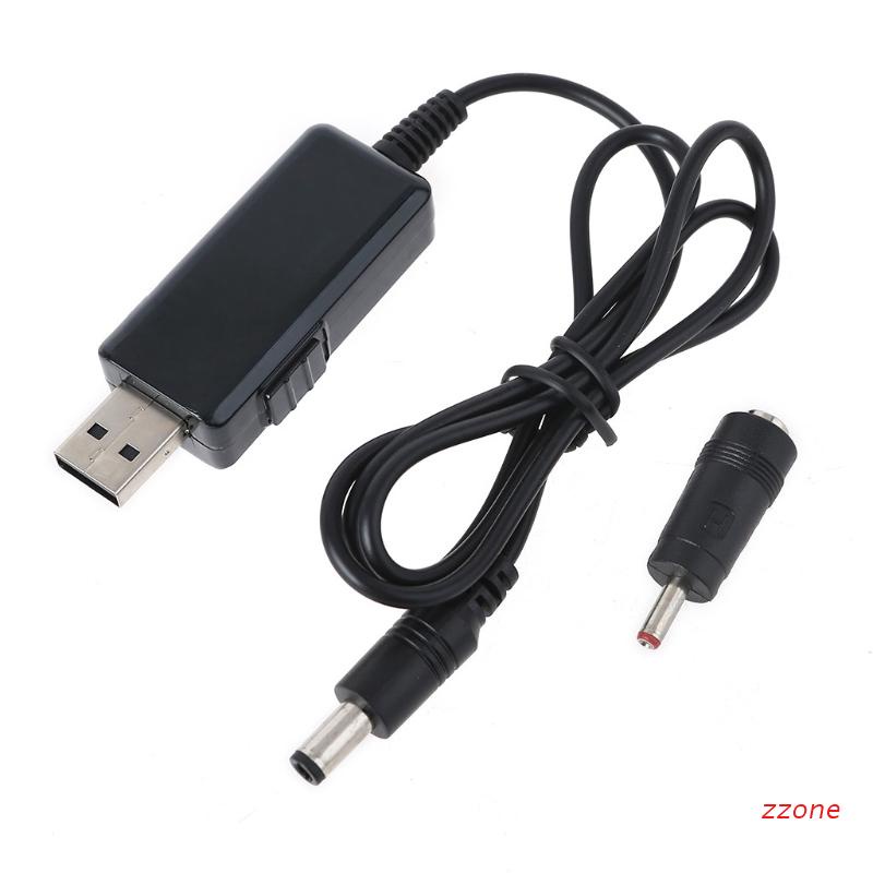 zzz USB 5V to DC 9V 12V Step Up Converter Cable 29.52In USB Boost Cable Volt Transformer with 5.5X2.1mm 3.5X1.35mm Connector