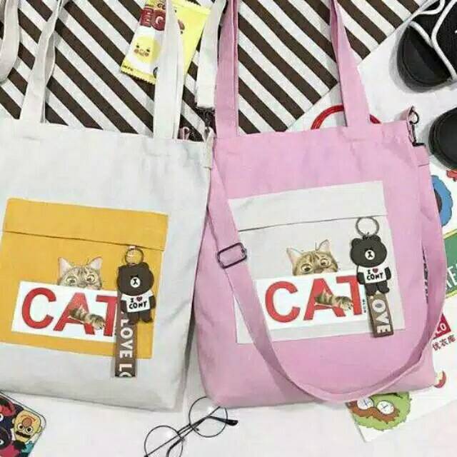 Tote bag 3in1 style gaya korea msakini/seri CAT 02