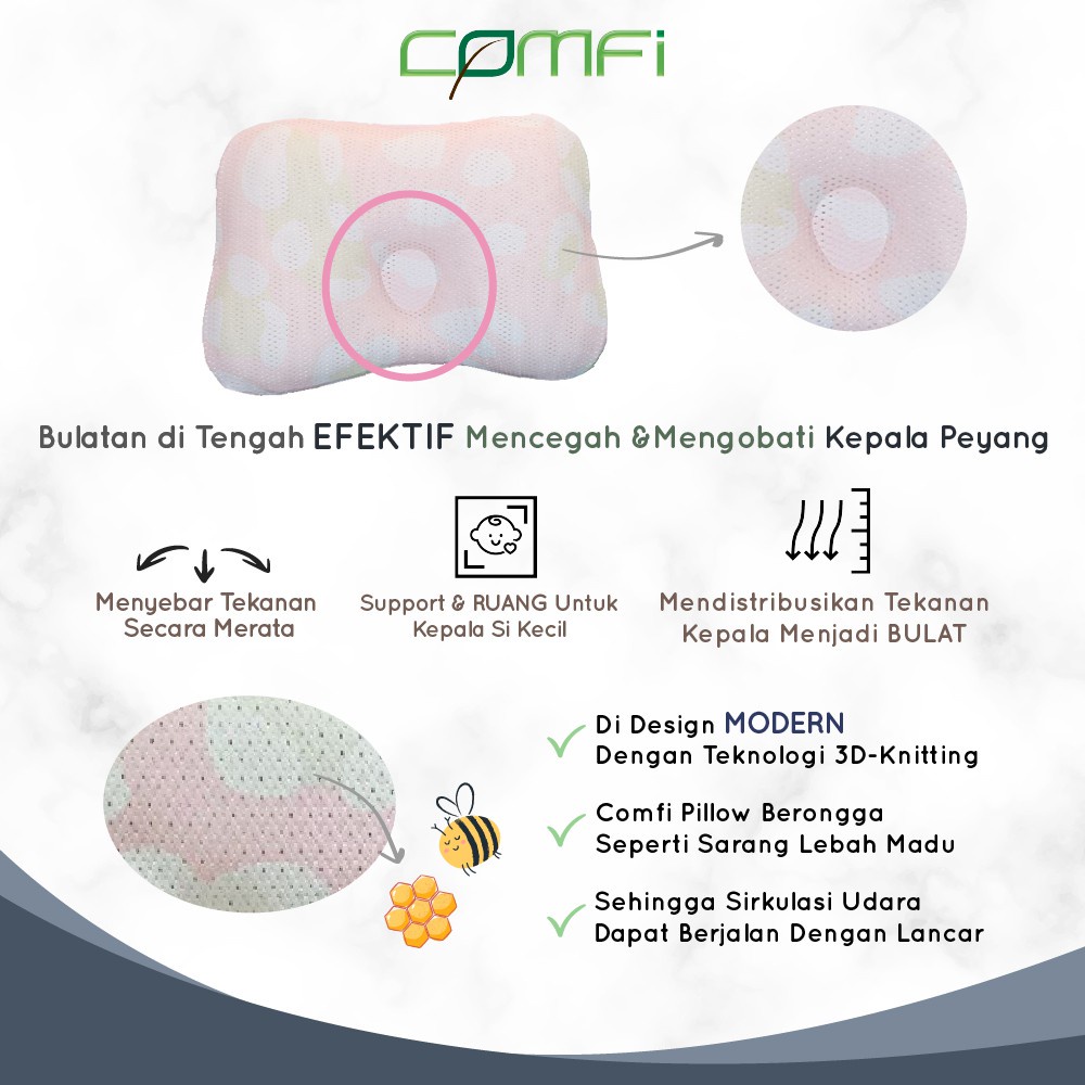 Comfi Newborn Breathable Pillow BBP03 - Bantal Peang Bayi