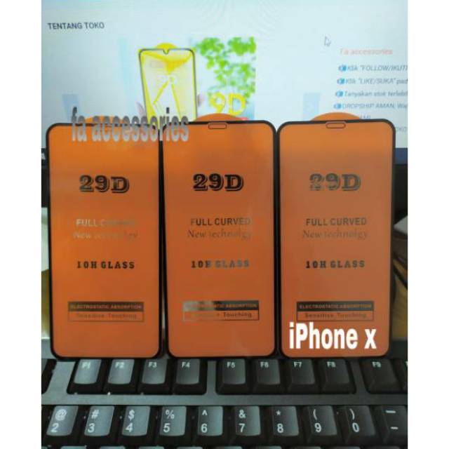 Tempered glass 5d full lem iphone x hitam