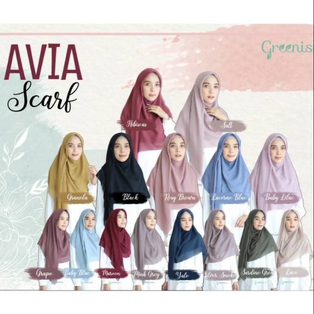 VOAL JILBAB HIJAB SEGIEMPAT AVIA SCARF BY GREENISM