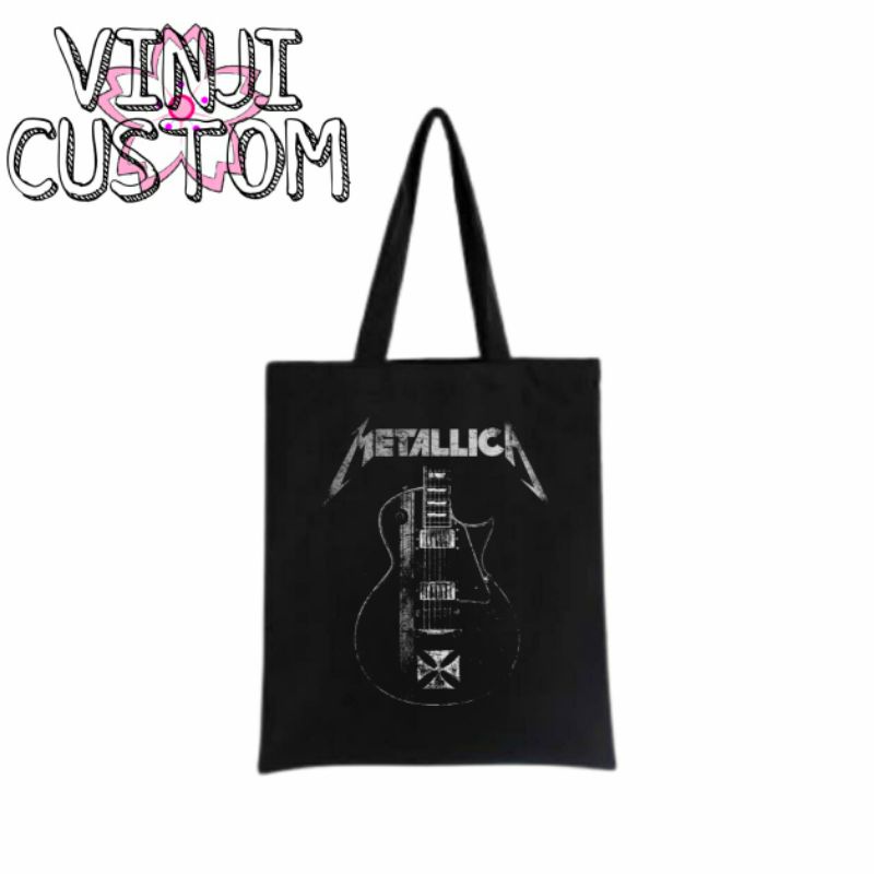 Tote bag METALLICA t / tote bag resleting DISTRO / totebag hitam / totebag wanita / tote bag pria / 
