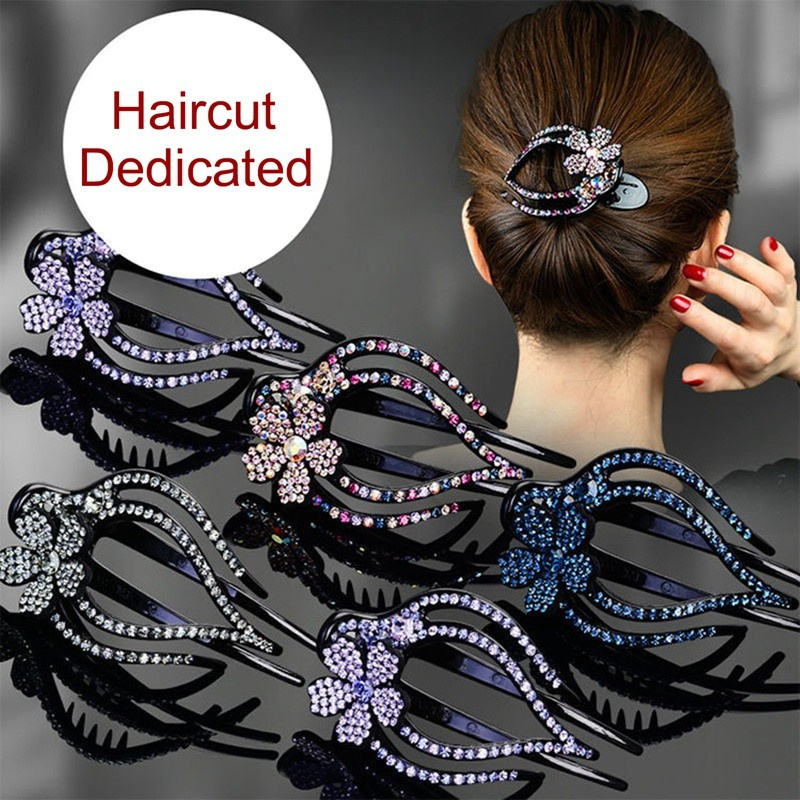 Large Alligator Clips Hair Crystal Rhinestone Hair Claw Clamp Hairpin Women