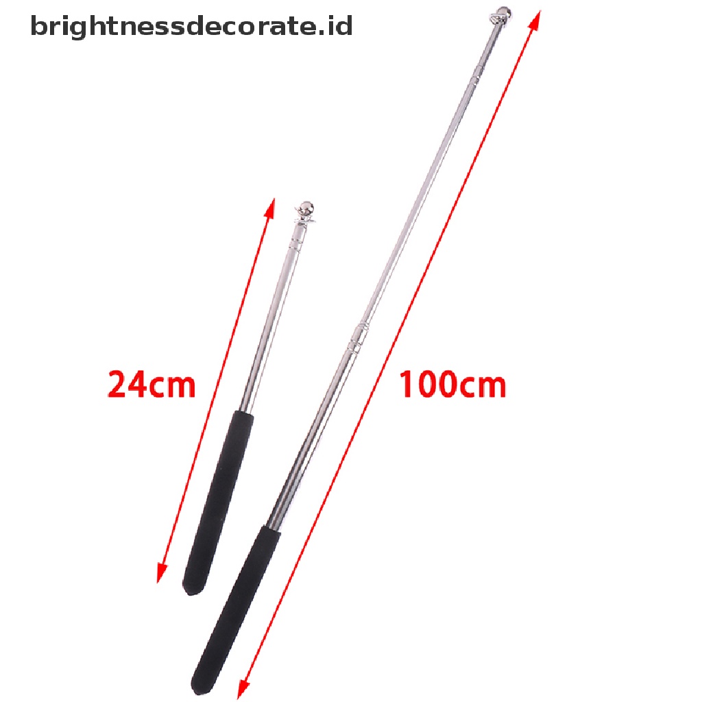 (Birth) Tongkat Bendera Teleskopik Bahan Stainless Steel Panjang 1m