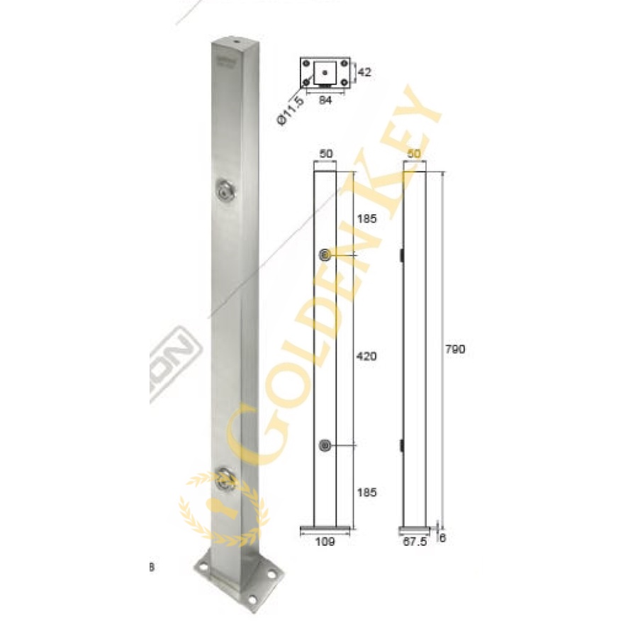 Jual Staircase Railing Tangga Kaca Tiang Kotak Dekkson Dekson Scr