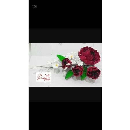 

(035/PROPB) Gumpaste Flower Sugar Flower/Bunga Gumpaste Red Peoni