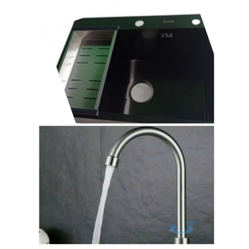 Paket komplit sink INOBE hitam ORIGINAL / Paket INOBE hitam Kran sink pipa