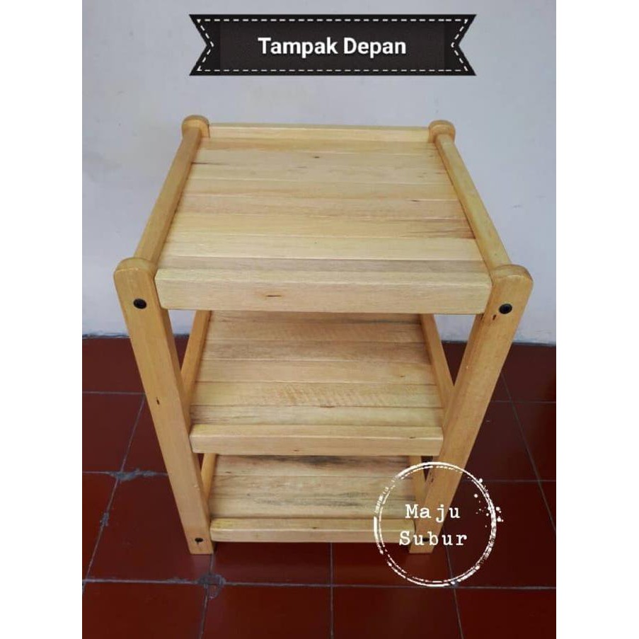 Rak/Meja Kayu Susun 3 Dispenser/Magic Com Serbaguna