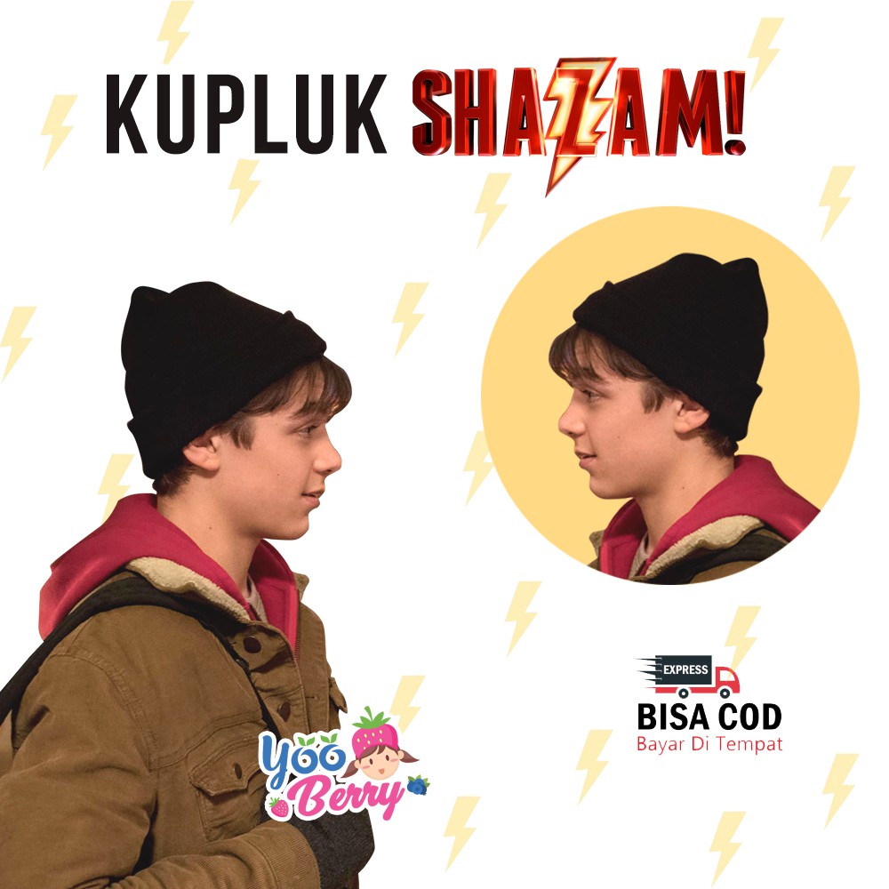 Berry Mart Topi Kupluk Rajut Shazam Anak &amp; Dewasa Keren Berry Mart