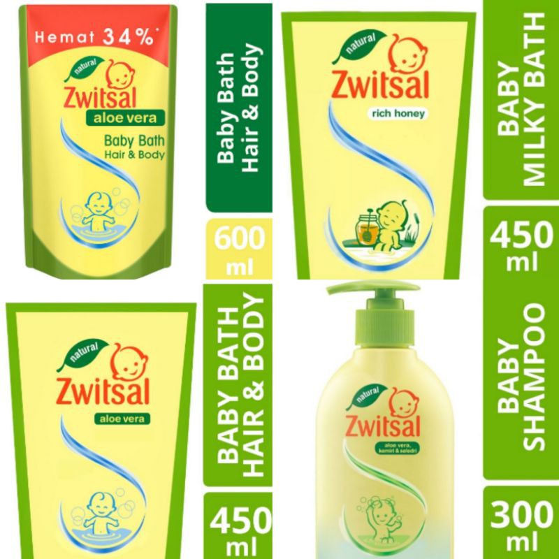 Zwitsal Baby Bath Refill 600 ml, 450Ml / botol 300 ml