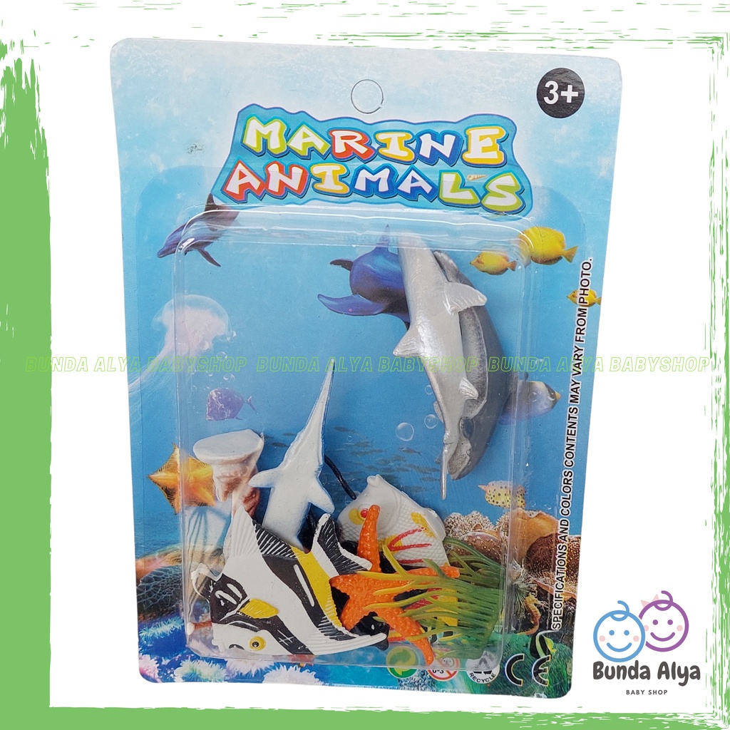 Mainan Edukasi Anak Animal Mini  Mainan Anak Hewan Laut  Mainan Miniatur Isi 9 SNI Mainan Figure Hewan Laut Ikan Laut