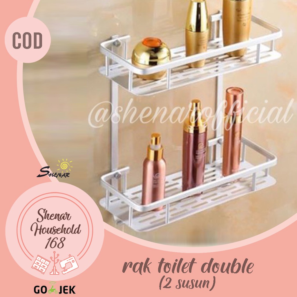 Rak Dinding/Rak/Toilet Kamar Mandi Aluminium /Rak Sabun/Rak Double layer/Rak 2 Tingkat,SHENAR