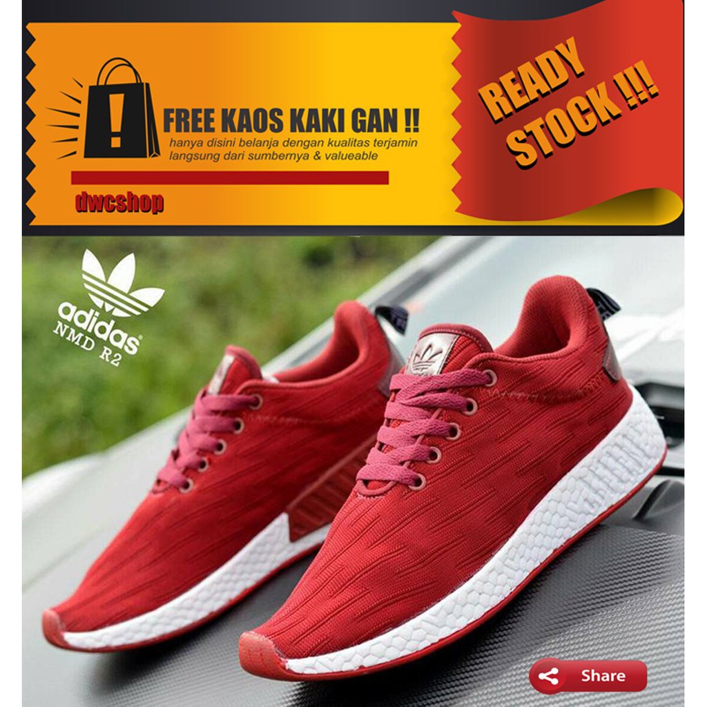 PROMO Sepatu adidas pria NMD R2 putih STOK TERBATAS