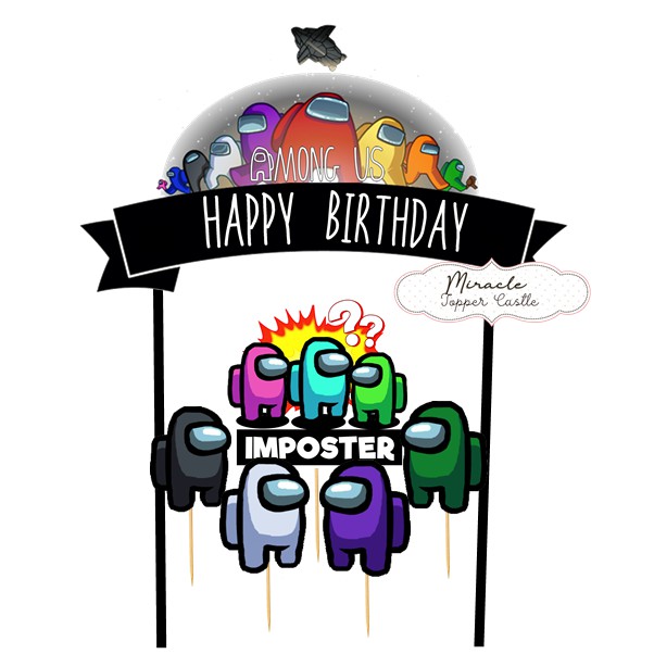 Among Us Cake Topper