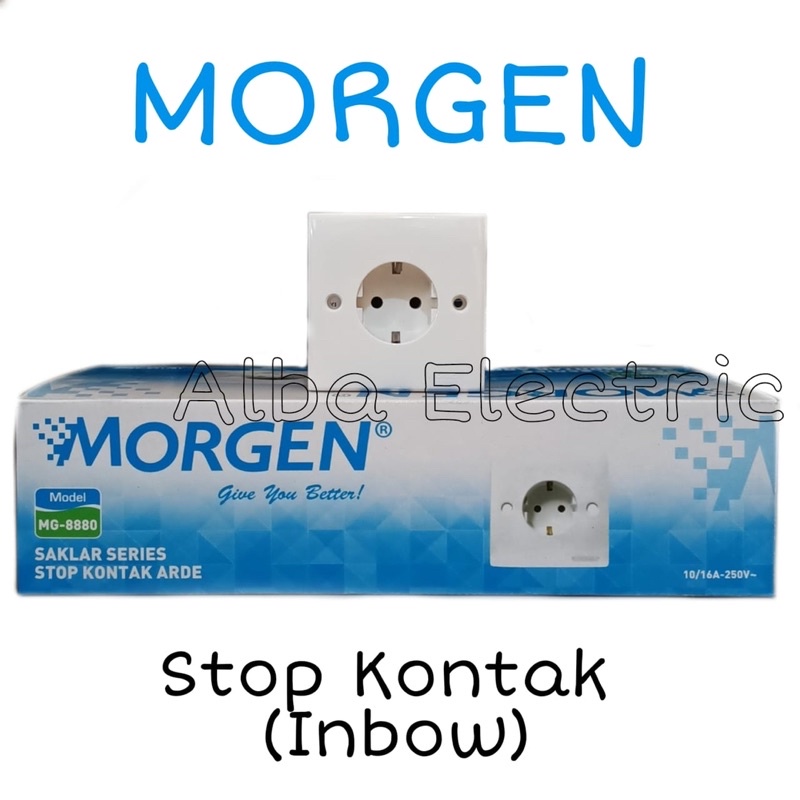 IB Stop Kontak MORGEN MG-8880 Putih SNI Stop Kontak Tanam Tembok NCP