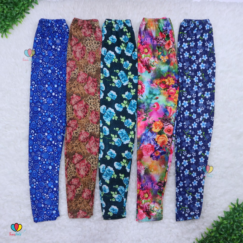 Legging Motif uk Remaja Tanggung fit to M / Celana Leging Motif Panjang Ketat Wanita Perempuan Adem