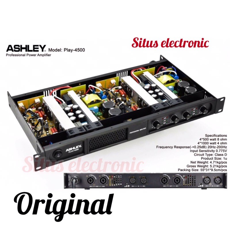 power ashley play 4500 original power amplifier ashley 4 channel