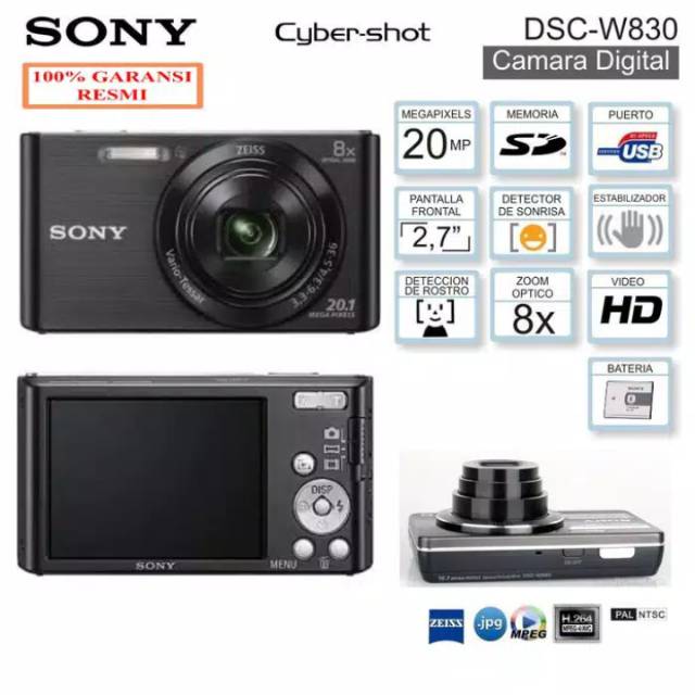 SONY DSC W830 DIGITAL CAMERA HITAM
