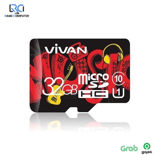 VIVAN V32U10 32GB Class 10 Micro SD TF Card Black + Red