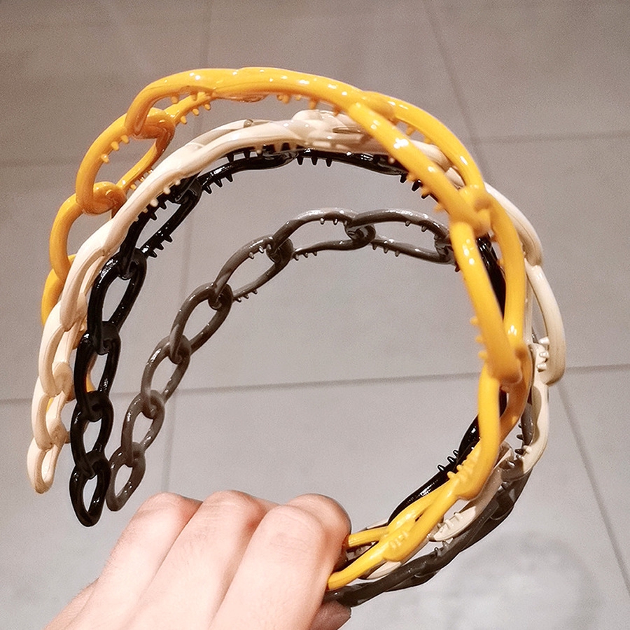 Bando Model Rantai Hollow Bahan Plastik Gaya Korea Untuk Wanita