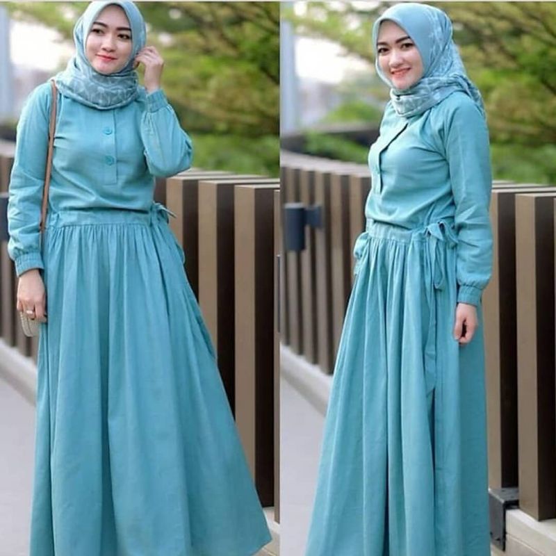 Baju Gamis Syari Sadira Dress Wanita Muslim-Tosca