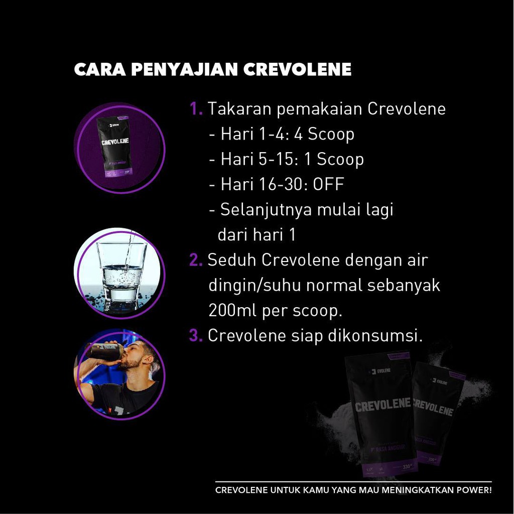 Evolene Crevolene Creatine Monohydrate 330gram BPOM Halal