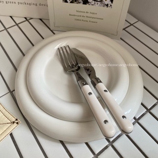 ( BISA GROSIR ) INS SENDOK GARPU SET PUTIH STAINLESS KOREA HOME DECOR