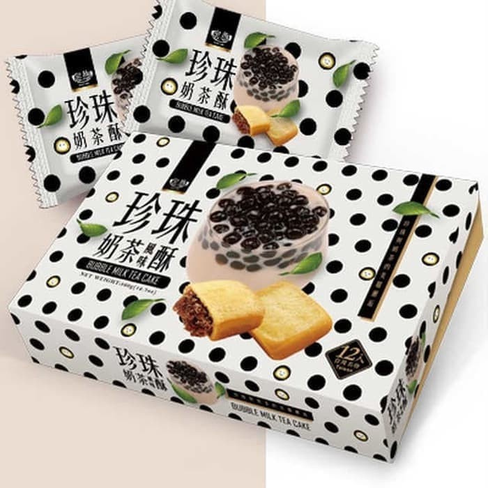 Royal Family bubble milk tea cake taiwan import kue teh susu boba nastar manis kenyal gurih lembut