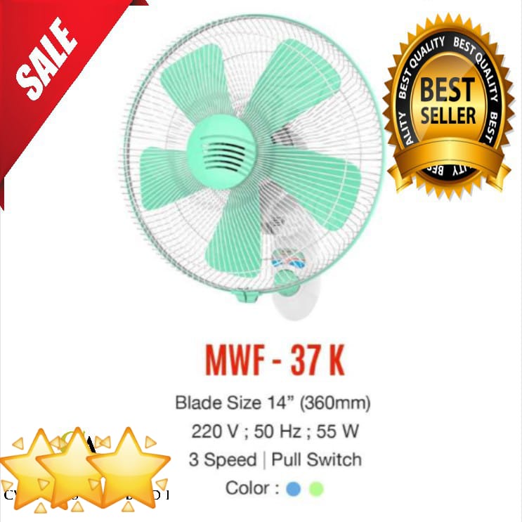 KIPAS ANGIN WALL FAN MASPION MWF 37K 14 inch