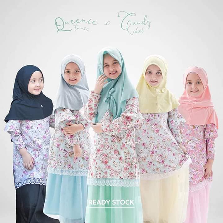 Gamis Bayi Dan Anak Set Queenie Tunic & Candy Tutu Skirt (TANPA HIJAB ) By AAHVA