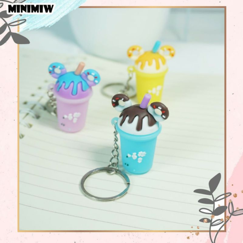 GANTUNGAN KUNCI BOBA DONAT ICE CREAM GANCI KEYCHAIN KEYRING BUBBLE TEA