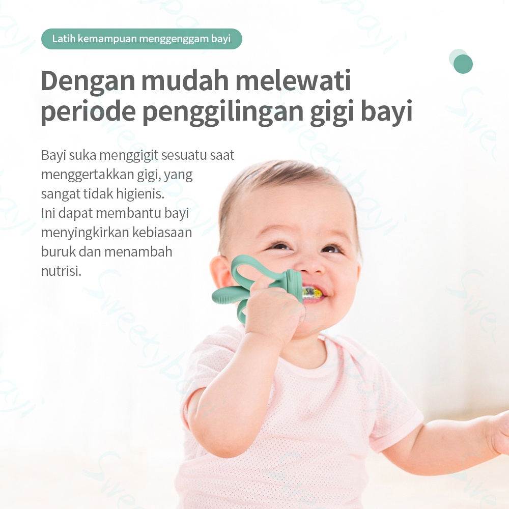 Sweetybayi 2 in 1 gigitan bayi + empeng bayi / dot buah bayi teether bayi