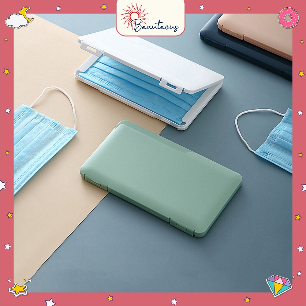 Kotak Tempat Penyimpanan Masker Aksesoris Portable Orgnizer Storage Box Travel Size Anti Debu