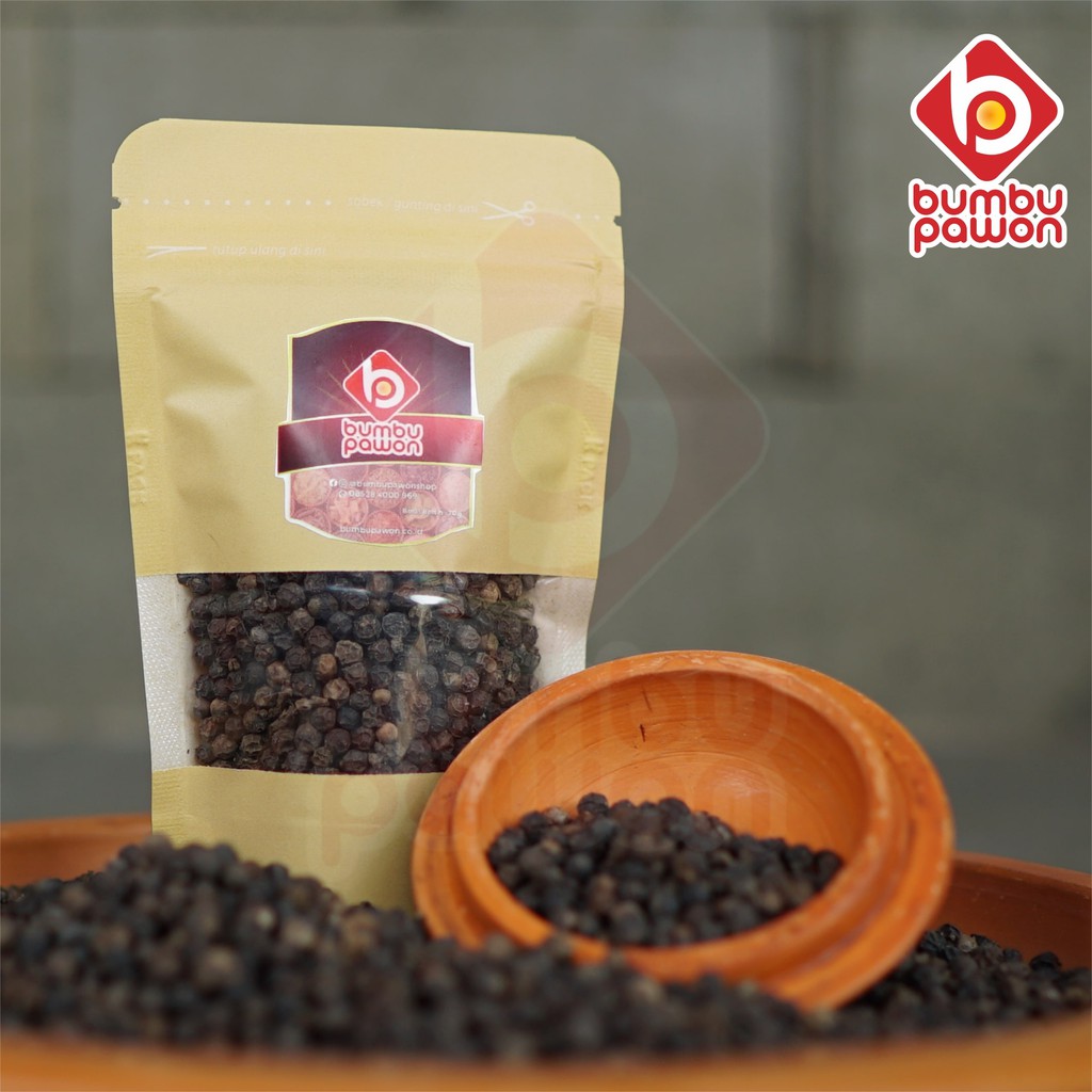 

LADA HITAM/ MRICA/ BLACK PIPER NIGRUM BUMBU PAWON BERKUALITAS 80 GRAM