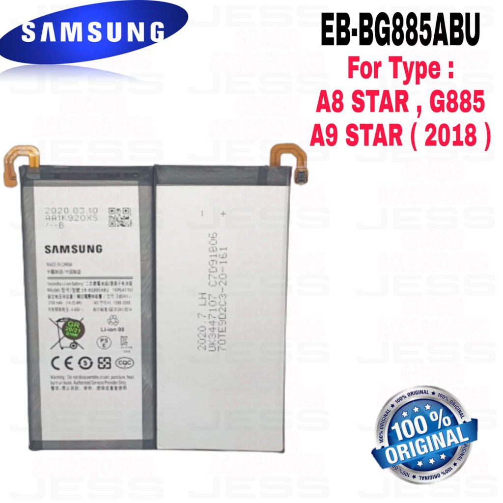 Baterai Battery Original Samsung A8 Star / G885 / A9 Star / A9 2018 / EB-BG885ABU