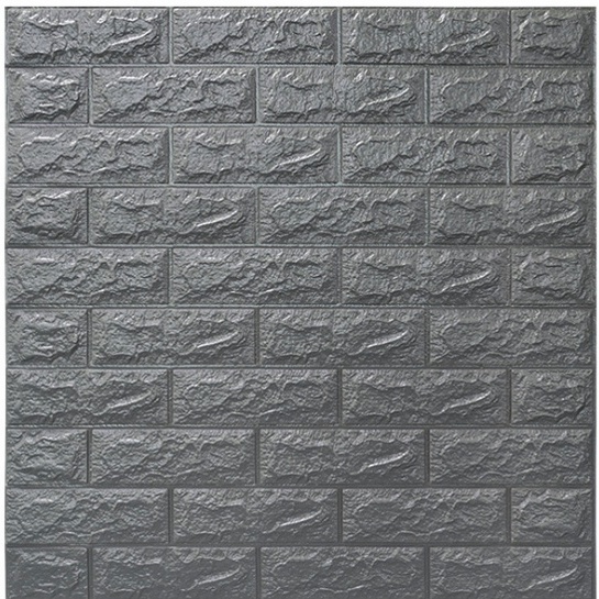 Promosi terlaris！！Wallpaper Dinding 3D bata busa Stiker Foam Motif bata waterproff murah Wallpaper dinding-ZW-6 hitam