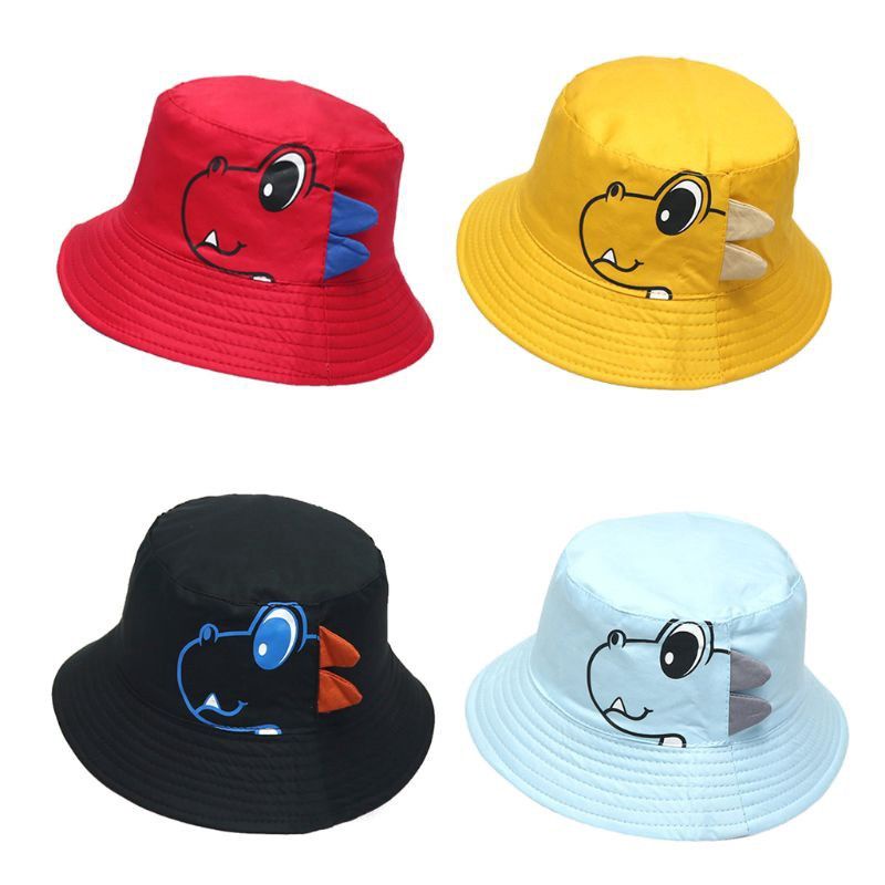 Topi Buket anak dino/buket dinosaurus/ Topi Bucket Anak Laki-laki / Perempuan Gambar Kartun Dinosaur