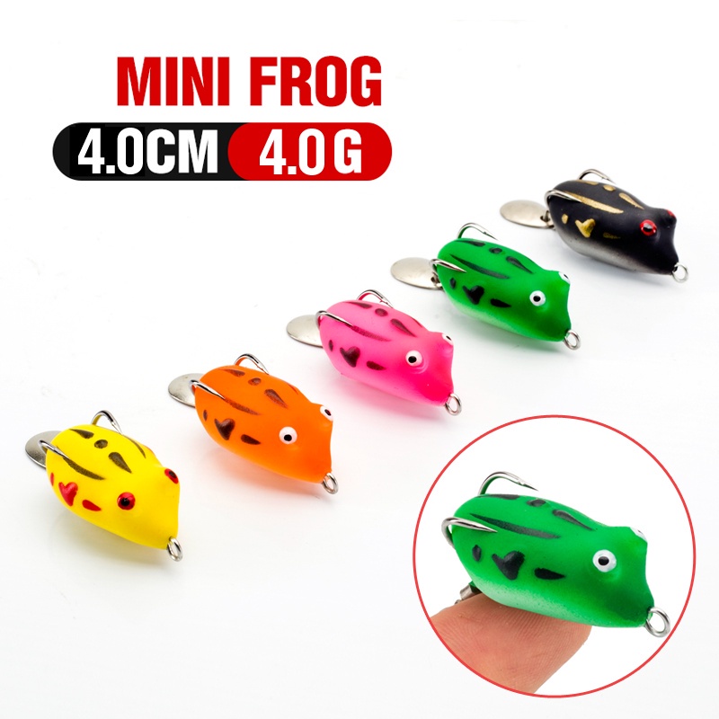 1 Pc Umpan Pancing Soft Bait Bentuk Katak Mini 5 Warna Ukuran 4cm 4g