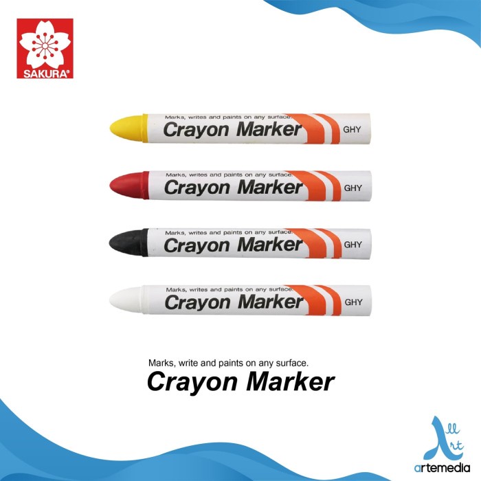 

PASTEL-DRY-OIL- SAKURA INDUSTRIAL CRAYON MARKER PERMANENT - RED -OIL-DRY-PASTEL.
