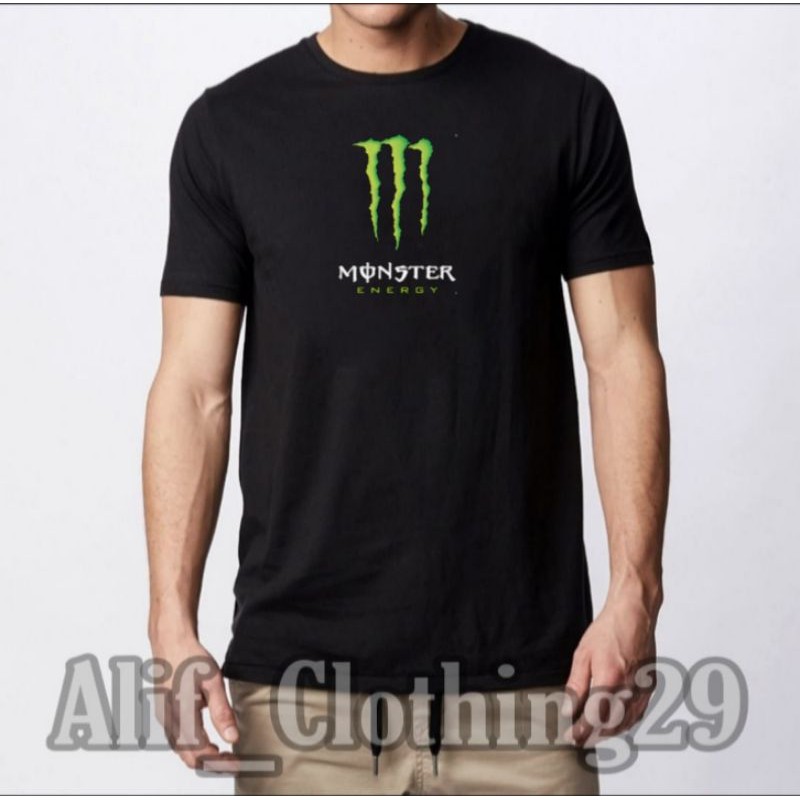 baju kaos hitam T-shrit MONSTER ENERGY bisa custem