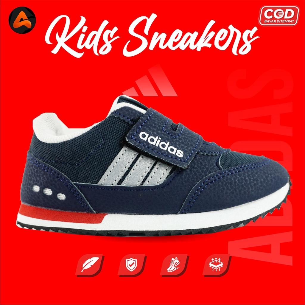 Sepatu Anak Laki Laki Cowo Cowok Perempuan Cewe Cewek Sneakers Sport Usia 1-10 Tahun - Adidas 003