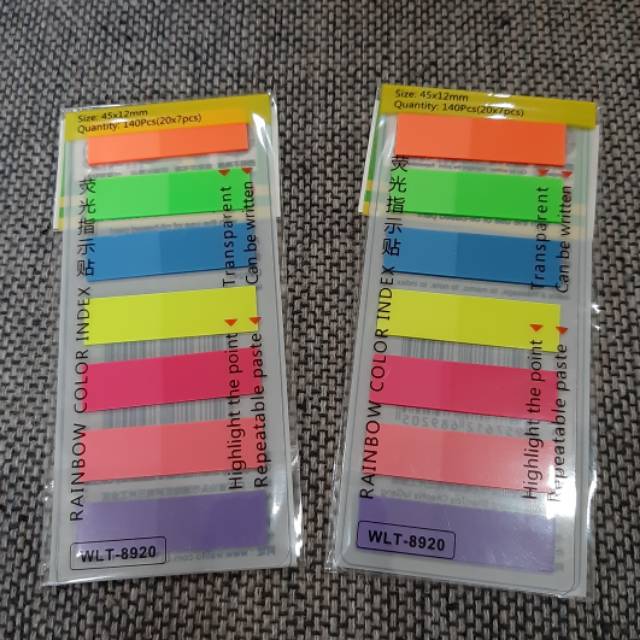 

Sticky Note Rainbow Color Index Plastik 7 warna (1pc)