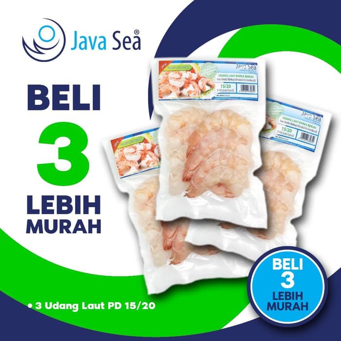 

BELI 3 LEBIH MURAH - JAVA SEA Udang Laut Beku Kupas Bersih 15/20