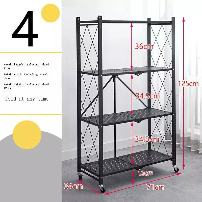 Rak Dapur Multifungsi tanpa Instalasi 4 layer/FS Rak Penyimpanan Rak Lipat 4susun