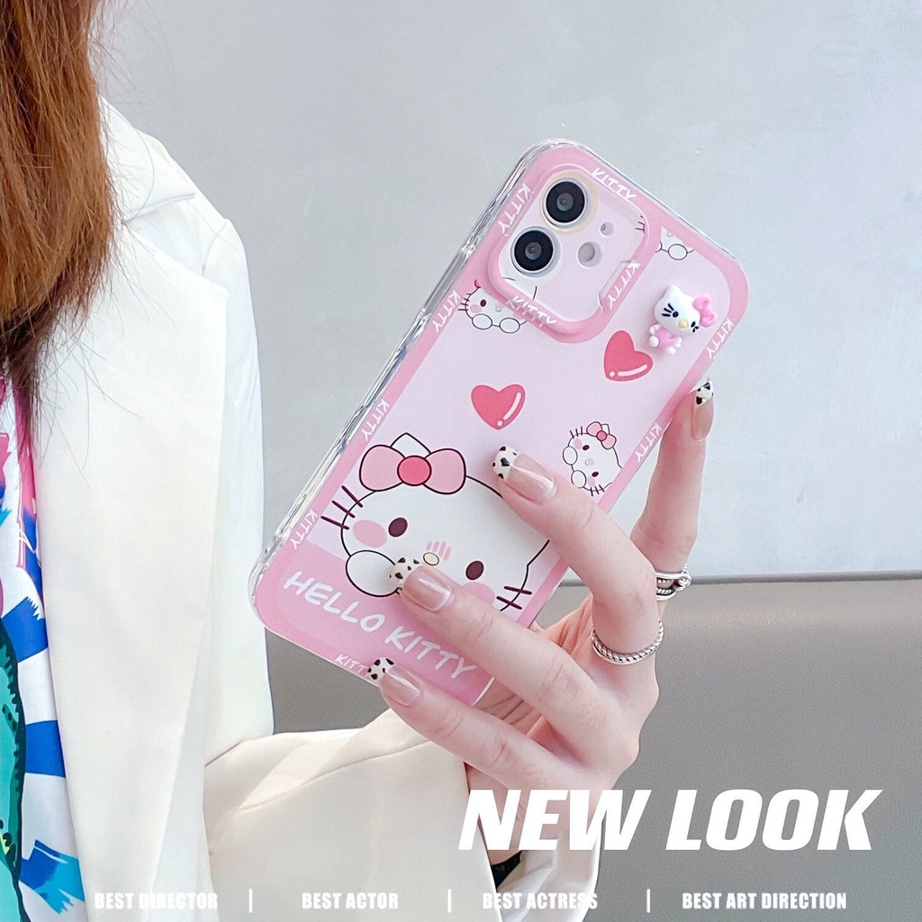 IPHONE Casing Ponsel Motif Print Gaya Kucing Full Warna Tepi Dalam Dua Kompatibel Dengan Iphone12 13 11 Pro Max X Xs Max Xr Sarung Silikon Lembut567