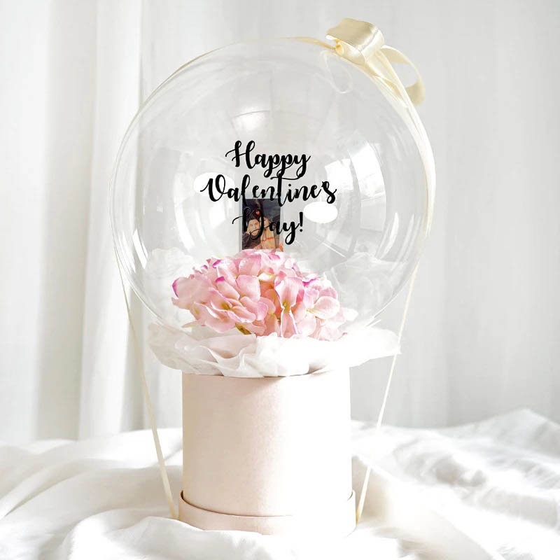 

(PO 1 HARI) Bunga dan Foto di dalam Balon dengan Foto dan Custom Tulisan bisa tambah LED - Bloombox Buket Merah Pink - Customized Gift Bubble Flower Balloon Bouquet with Photo Inside - Birthday Anniversary Graduation Gift Hadiah Spesial
