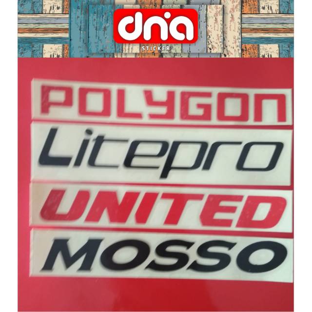 Cutting sticker logo mosso  litepro united Polygon sepeda  