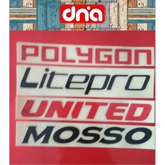 Cutting sticker  logo  mosso litepro united Polygon  sepeda 