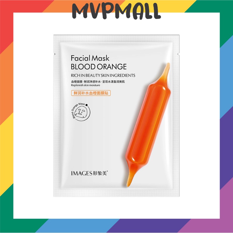 [BISA COD] IMAGES HYALURONIC NICOTINAMIDE AMPOULE BLOOD ORANGE MOISTURIZING FACIAL MASK MASKER SHEET MASK MASKER WAJAH