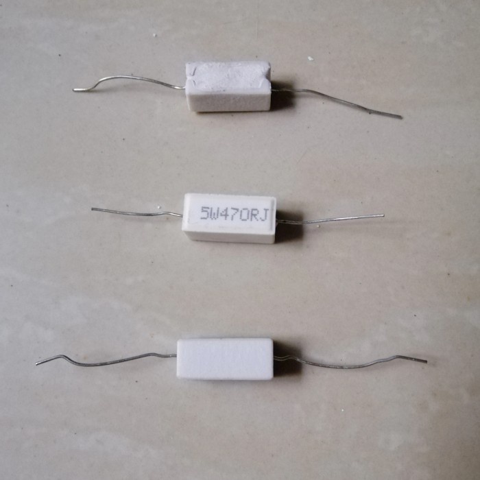 470 ohm R Resistor Kapur 5w 5watt 470ohm 470R J 470RJ 5 w watt